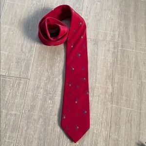 Men’s Red Print 100% Silk Chloe Tie